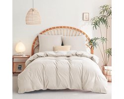Beddengoedset 3-delig Beige Microvezel 240x260 cm