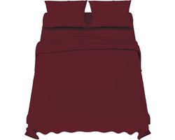 Beddengoedset 4-delig - Microvezel linnen - Slaapcomfort thuis - Oeko-Tex gecertificeerd - 150x200 cm - Bordeaux