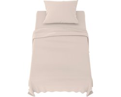 beddengoedset 90x190 cm - 3-delig microvezel - hoeslaken 90x190 cm - eenpersoons onderlaken 70x260 cm - 1 kussensloop 50x80 - Oeko Tex gecertificeerd - beige
