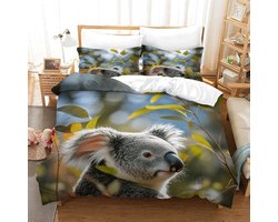 Beddengoedset - Dekbedovertrek set - Slaapkamer Decoratie - Hypoallergeen Materiaal - 200x200 cm - Koala Patroon
