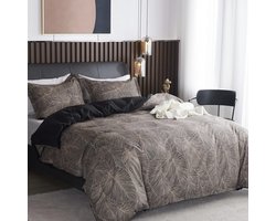 Beddengoedset met Tropische Bladeren - 1 Dekbedovertrek + 2 Kussenslopen - 100% Microvezel - 240x260 cm