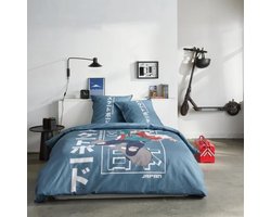 Beddengoedset - TODAY - JAVA - 2 personen - 240 x 220 cm - Katoen - Japanse print - Blauw