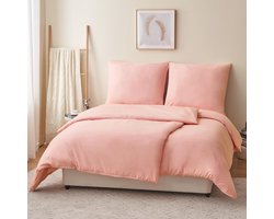 Beddengoedset van Microvezel in Zacht Perzikroze voor Comfort en Stijlvolle Slaapkamer