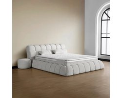 Beddenscout24 Boxspring Bed met opbergruimte Claudi 140x200 cm Inclusief 26 cm matras en topper HR- Koudschuim