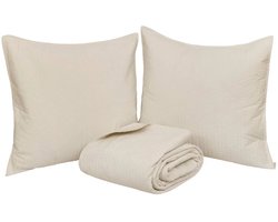 Beddensprei Lilou 240 x 260 cm - Celadon Groen - Inclusief 2 Kussenslopen - Donsvervang Polyester - Dekmatras -