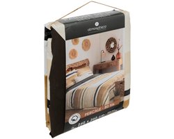 Beddenstel met print van katoenpercal HANA