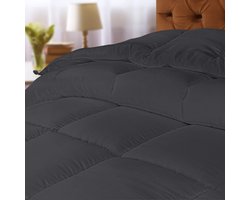 Bedding dekbed 10,5 tog met hoeklabs - pluche gesiliconiseerd fiberfill, doos gestikt dons alternatief dekbed (155x220 cm, Grijs)