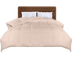 Bedding Dekbed, 220 x 260 cm, vierseizoenendekbed, licht dekbed met polyestervulling, microvezel slaapdeken (beige)