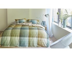 Beddinghouse Dorian dekbedovertrek - Tweepersoons - 200x200/220 cm - Grijsgroen