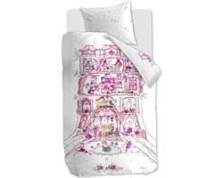 Beddinghouse Kids Mousehouse dekbedovertrek - Eenpersoons - 100x135 - Roze