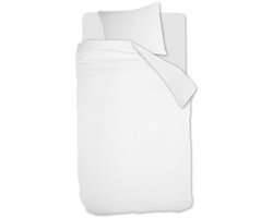 Beddinghouse Snow dekbedovertrek - Effen - Eenpersoons - 140x200/220 cm - Wit