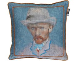 Beddinghouse x Van Gogh Museum Self Portrait Vincent Sierkussen - 50x50 cm - Blauw