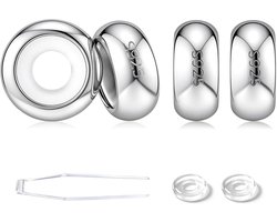 Bedels Stopper voor Beads Charm Bracelet 925 Zilver met Rubber Spacer voor Hanger Jewelry Making Armband (4x Zilver)