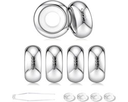 Bedels Stopper voor Beads Charm Bracelet 925 Zilver met Rubber Spacer voor Hanger Jewelry Making Armband (6x Zilver)