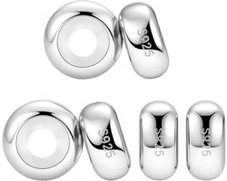 Bedelstopper, 925 sterling zilver, met rubberen clip, spacer, stopper, bedels, kralen voor dames, bedels, armbanden, hanger