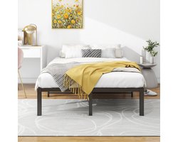 Bedframe 120x200 - Metalen Bedframe Met Opbergruimte, Stil En Stevig Zonder Lattenbodem - Zwart