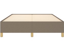 Bedframe - 140x190 cm - Tweepersoonsbed - Gestoffeerd Taupe - Met Lattenbodem - Modern Slaapkamer Design