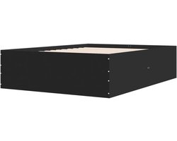 Bedframe Hout - Bedombouw Tweepersoons - Slaapkamer Inrichten - Vochtbestendig Materiaal - 140x200 cm - Zwart