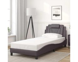 Bedframe met Hoofdeinde - Bedombouw Slaapkamermeubel - Comfortabel Slapen - Duurzaam PU-leer - 80x200 cm - Grijs