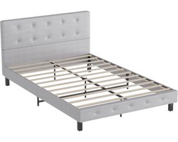 Bedframe met-hoofdeinde Lattenbodem 12 latten Home Collectie Bedframe 140*200CM Grijs Stof