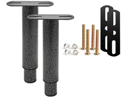 Bedframe steunvoet - bedpoten - boxspring poten - 2 stuks - 18 tot 33 cm - ijzer - grijs - verstelbare meubelpoot - intrekbaar - voor lattenbodems, Metalen bedbodem, kledingkast, bank