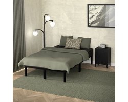 Bedframe tweepersoonsbed 120x200 cm in zwart metaal met lattenbodem ML design