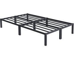Bedframe tweepersoonsbed 120x200 cm van metaal in antraciet met lattenbodem ML design