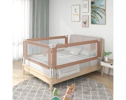 Bedhek Kinderen - Babyhek Bed - Valbescherming Baby - Wasbaar Polyester - 180 x 25 cm - Taupe