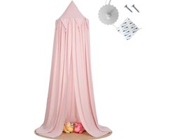 Bedhemel, baldakijn, kinderkamer, hemel, babybed, kinderen, slaapkamer, decoratie voor grot, speelkamer, cadeau voor babydouche, nieuwe baby, ouder kind (roze)