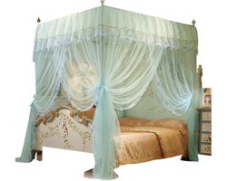 Bedhemel Gordijn - Hemelbed Klamboe - Slaapkamer Decoratie - Stevig Polyester Materiaal - 200 x 150 cm - Blauw