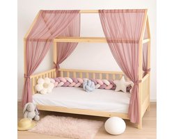 Bedhemel Kinderbed - Huisbed Gordijn - Slaapdecoratie Kamer - Universeel Passend Ontwerp - 340 cm Lengte - Oudroze