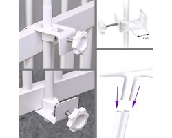 Bedhemel met Hemelpaal, Bedgordijn voor Babybed, Wieg, Ledikant: Volledige Stof of Chiffon Hemel (gemaakt in EU)