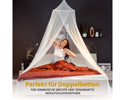 Bedhemel Tweepersoonsbed - XXL Baldakijn - Perfect voor Eenpersoonsbed of Grote Bedden - in Geschenkdoos - Bedhemel Meisjes en Jongens - Kinderkamer of Slaapkamer Decoratie - Muggennet - wit