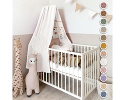 Bedhemel voor babybed in 12 kleuren - 100% katoenen mousseline hemelbed voor jongens en meisjes - Inclusief hemelstang