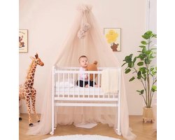 Bedhemel voor babybed met tule en pompons - Creëer een gezellige en veilige slaapomgeving