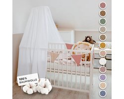 Bedhemel voor Babybed van 100% Katoen Mousseline - 12 Kleuren - Hemelbed Gordijnen voor Kindkamer Decoratie