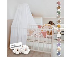 Bedhemel voor Babybed van 100% Katoen Mousseline - 12 Kleuren - Hemelbed Gordijnen voor Kindkamer Decoratie