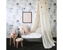 Bedhemel, zacht katoen Multicolor ronde koepel Comfortabel, milieuvriendelijk, hangend klamboe Gordijn Kinderen Princess Speeltenten voor baby Kids Play Home Decor (kaki)