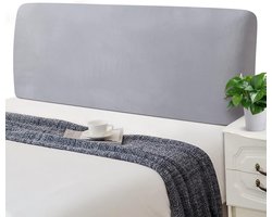 Bedhoofdeindehoezen Stretch Bedhoofdbordhoes Rekbaar Wasbaar Dik Fluweel All-Inclusive Stofdichte Bedhoofdbordhoes voor tweepersoonsbed Eenpersoonsbedhoofdeinde (180-200 cm, lichtgrijs)