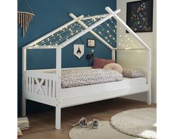 Bedhuisje Leona 90x200 - met lattenbodem - wit - Bega Begabino - Houten kinderbedden - Wit - Hout - Houten kinderbedden - Eenpersoons - Normaal bed