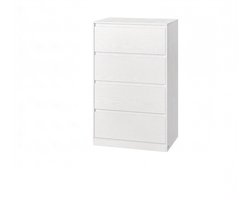 Bedkast Nachtkastje Opbergkast Ladekast 40 x 60 x 97.4cm Wit Met 4 Lades Modern Minimalistisch Zonder Handgrepen Stevig Houten Frame Makkelijk Te Monteren En Schoon Te Maken Geschikt Voor Slaapkamer, Woonkamer En Kantoor