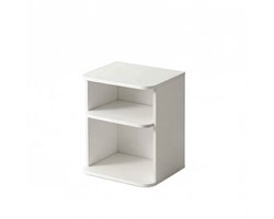 Bedkast Opbergkast Boekenkast Bijzetkast 30x35x45cm Wit Drie-laags Open Opbergontwerp Snelle Montage Veilig Ronde Hoeken Gemakkelijk Te Installeren En Schoon Te Maken Stevig Duurzaam Frame Geschikt Voor Slaapkamer, Woonkamer En Kleine Ruimtes