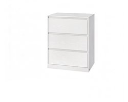 Bedkast Opbergkast Ladekast Nachtkastje Met 3 Lades Minimalistisch Modern Zonder Handgrepen Makkelijk Te Monteren En Schoon Te Maken Stevig Houten Frame Geschikt Voor Slaapkamer, Woonkamer En Kantoor 40x60x75cm Wit