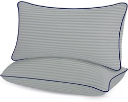 Bedkussens set - Luxe hotelkussens - Slapen en ontspanning - Machinewasbaar - Queensize 2 stuks - Grijs