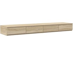 Bedlades Opbergruimte - Nachtkastje Lade - Slaapkamer Organiseren - Push-to-open functie - 140 x 36.5 cm - Sonoma eiken