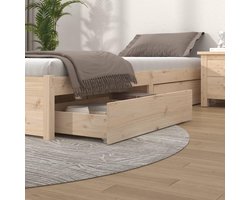 Bedlades Set - Opbergbakken Hout - Slaapkamer Organiseren - Massief Vurenhout - 90x57x18 cm - Natuurlijk