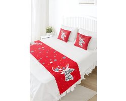 Bedloper & Kussenhoes Set - Bedsprei - Bedrukt Velvet textiel - Kerst - De Groen Home