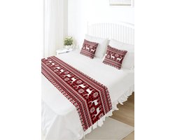 Bedloper & Kussenhoes Set - Bedsprei - Bedrukt Velvet textiel - Kerst decoratie