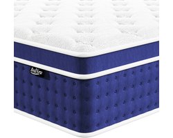 Bednew Hybrid Matras - 90x200 cm - Pocketvering - 30 cm Dik - 7 Zones - Traagschuim - Orthopedische Ondersteuning