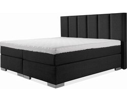 BedNL - Boxspring Utrecht - 160x200 Compleet Zwart 6 Balken